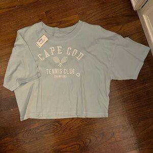 Aeropostale Cape Cod Tennis Club Crop Top - Light Blue